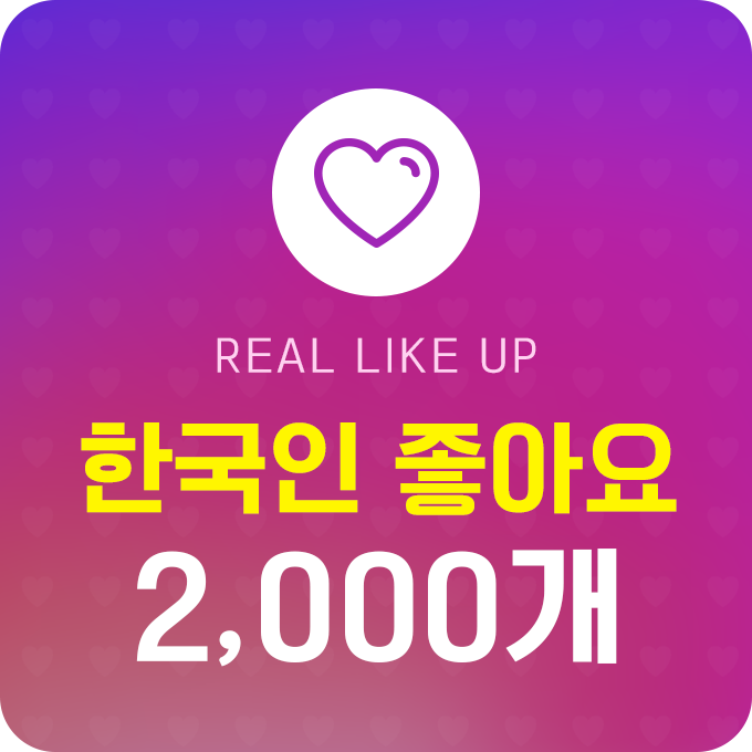 한국인 실제 좋아요 - 2,000개 | 데일리SNS
